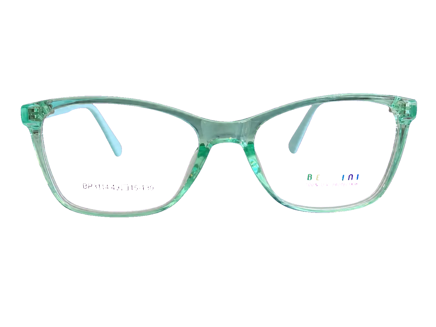 Óculos de grau infantil feminino Berrini V3114 verde transparente frontal