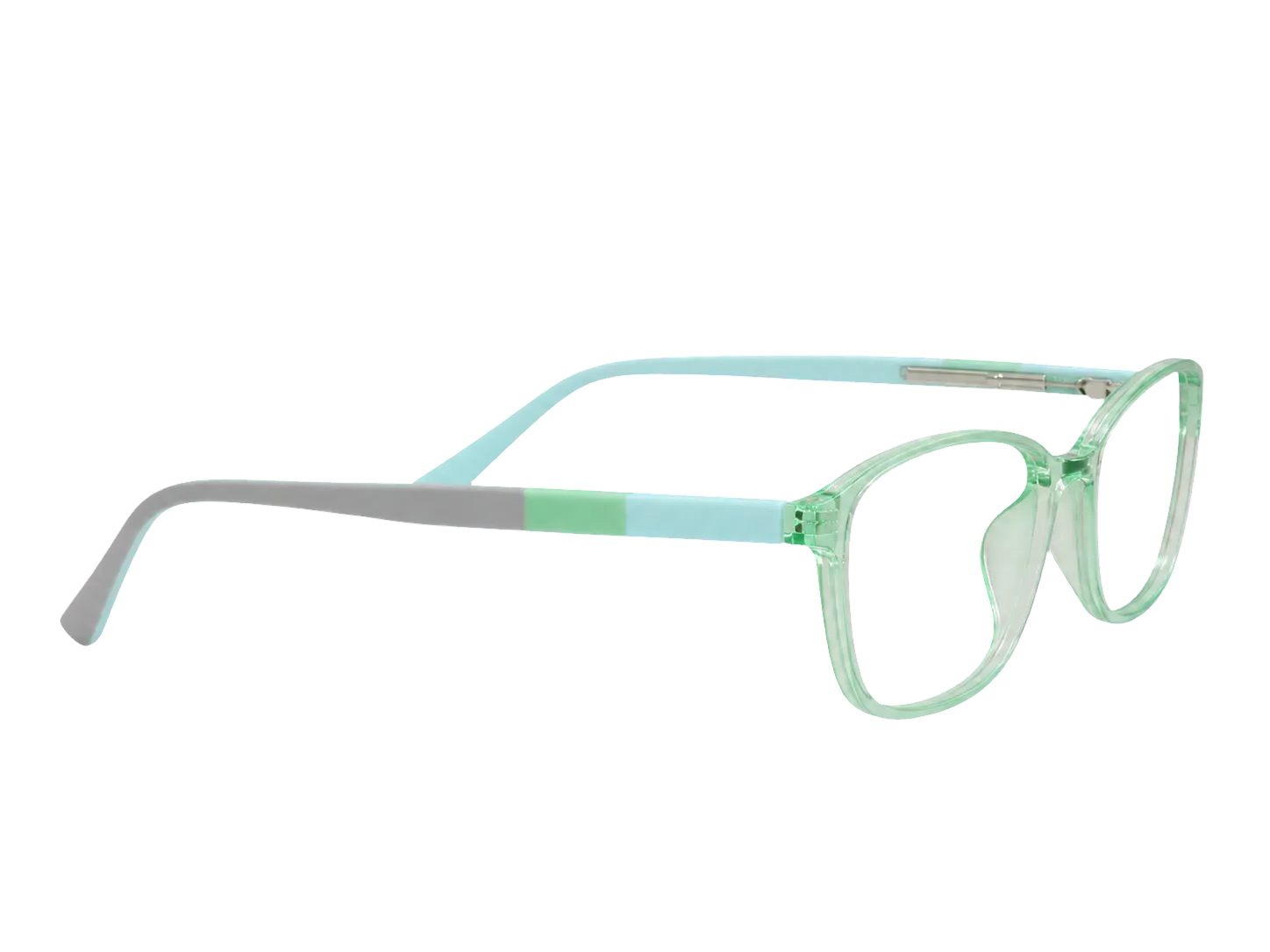 Óculos de grau infantil feminino Berrini V3114 verde transparente lateral