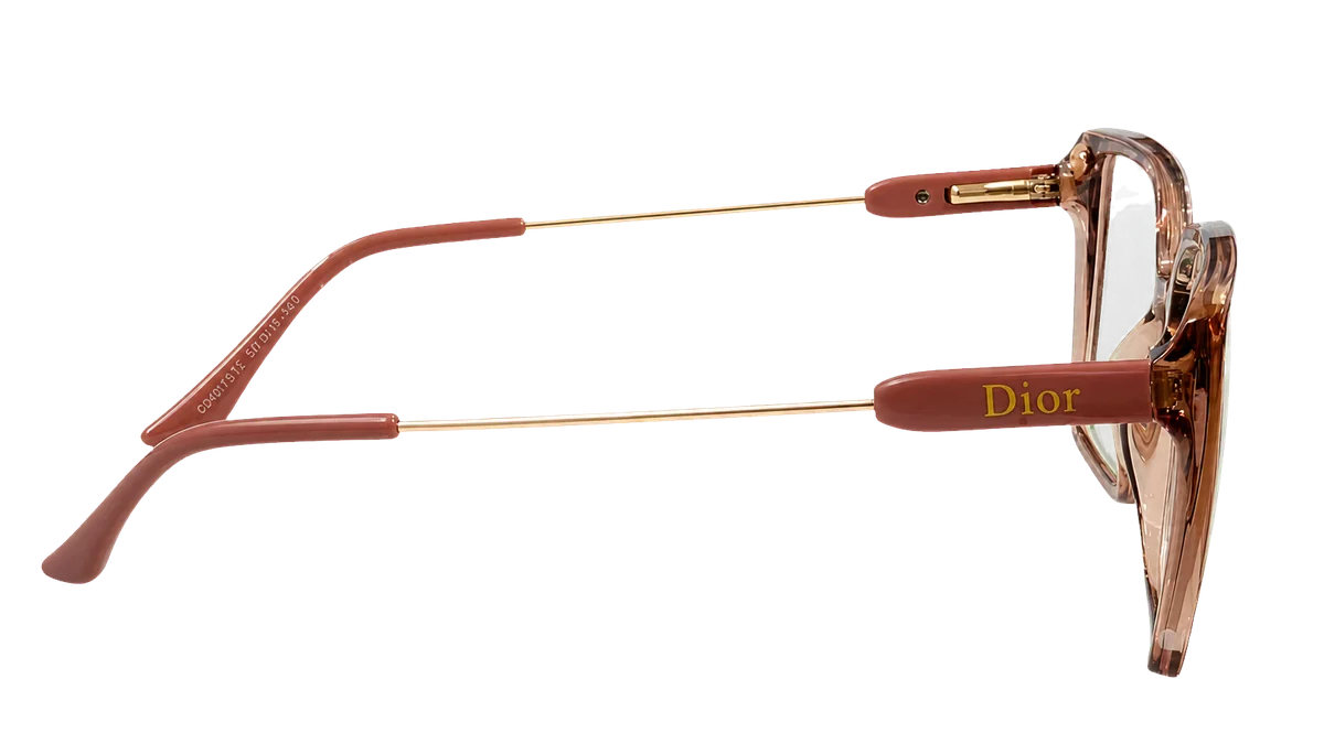 Óculos de grau Dior V7372 nude transparente lateral