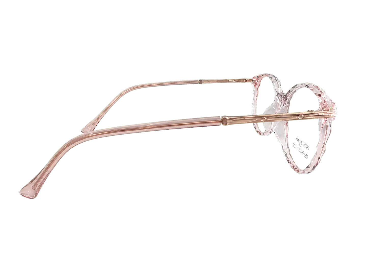 Óculos de grau infantil feminino Marca Comum V1835 rosa transparente lateral