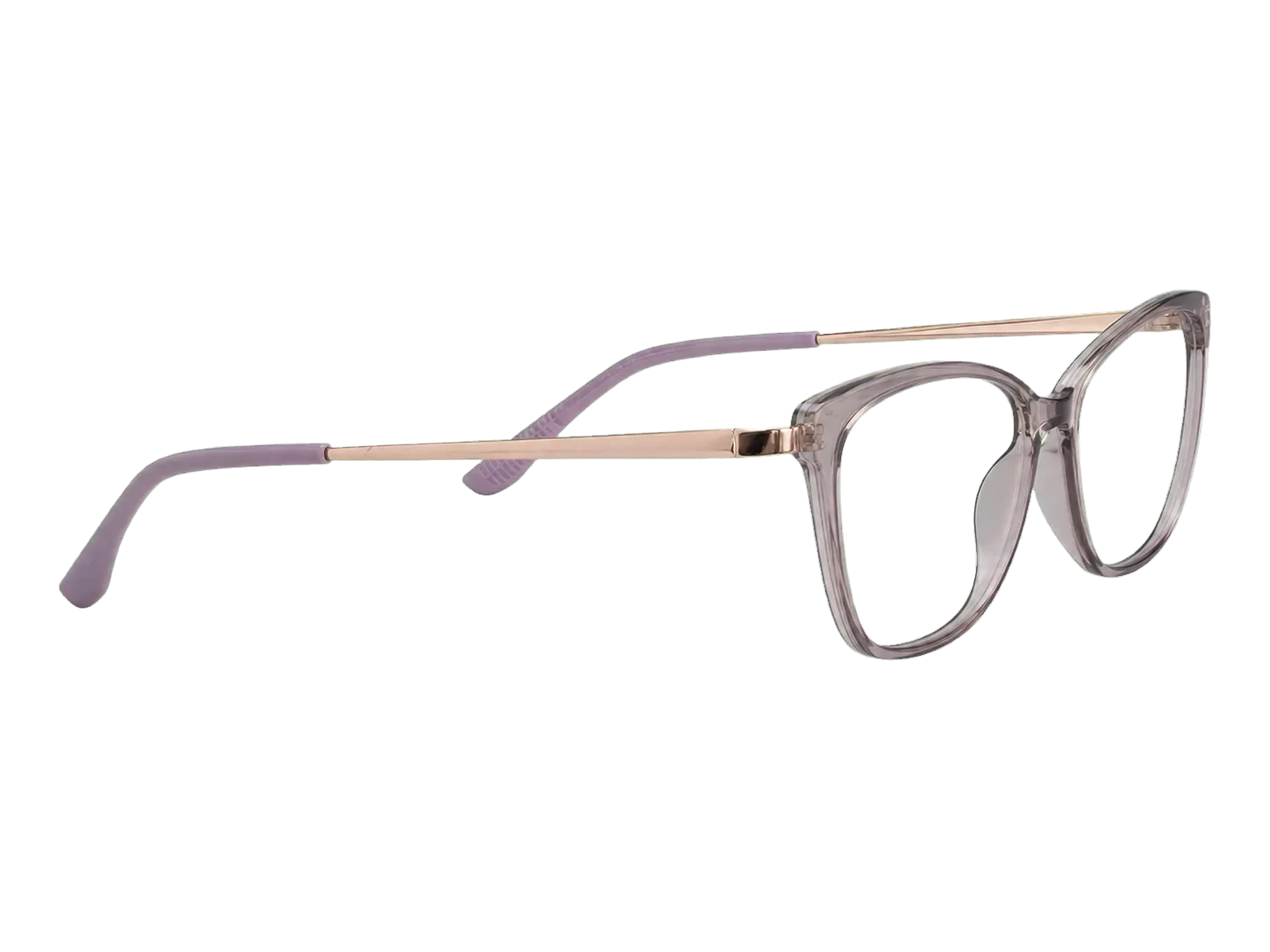Óculos de grau infantil masculino Marca Comum V1877 roxo transparente lateral