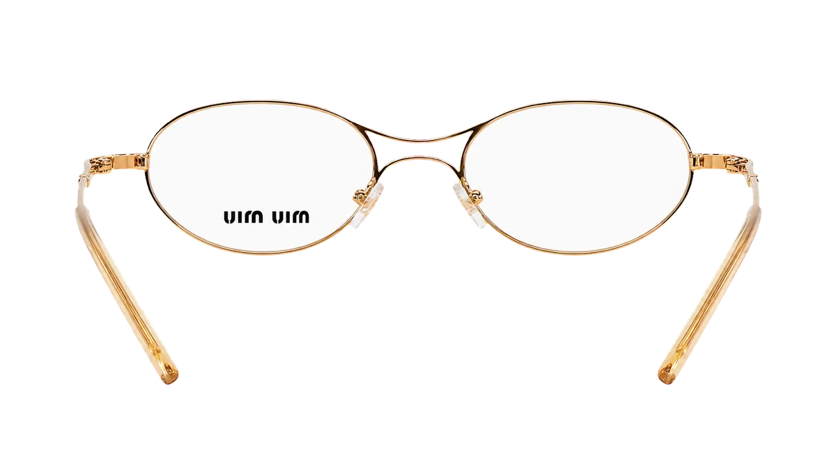 Óculos de grau Miumiu V25801 dourado aberto