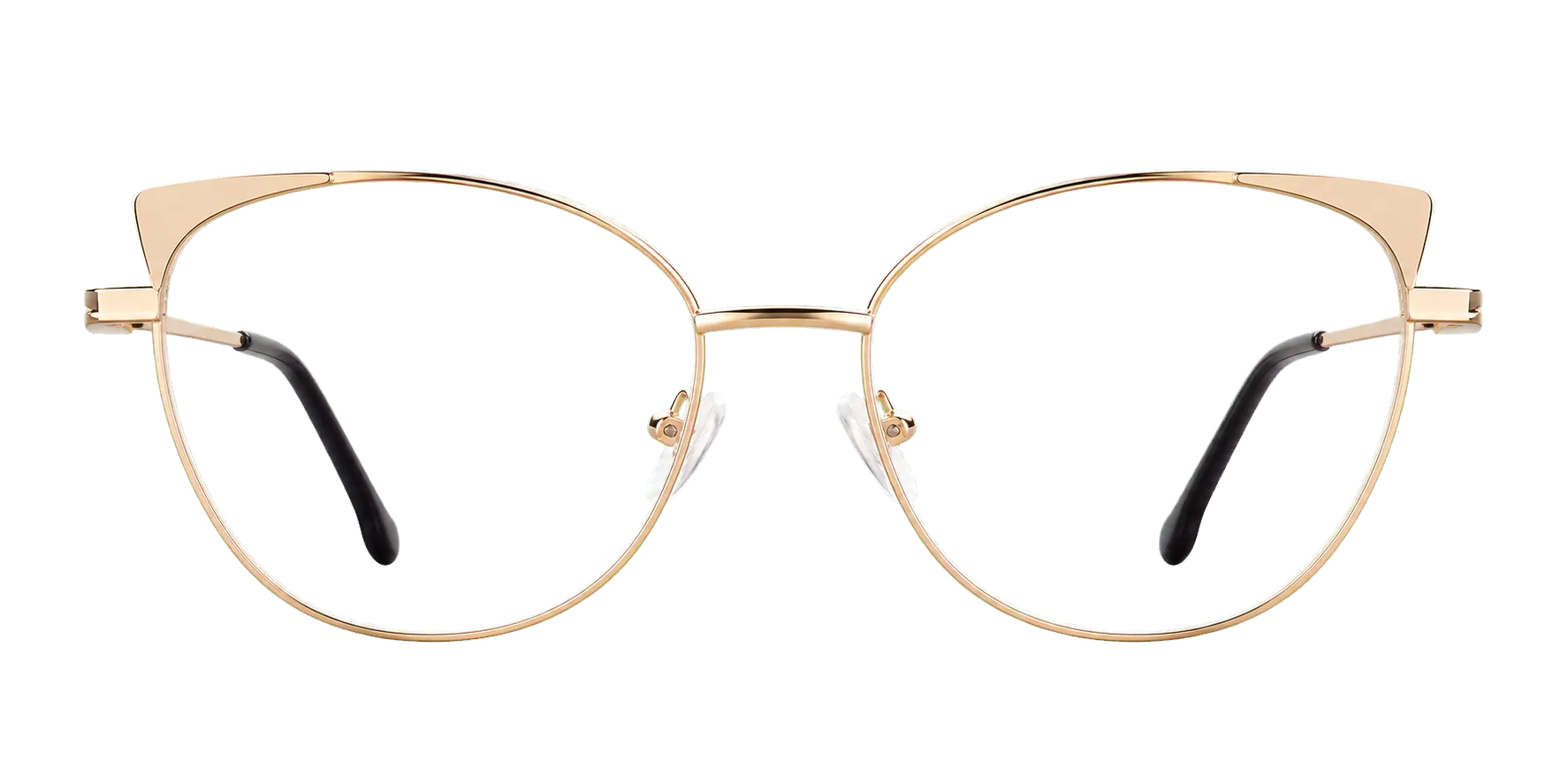 Óculos clip-on feminino Person Vision V88038 dourado frontal sem clip solar