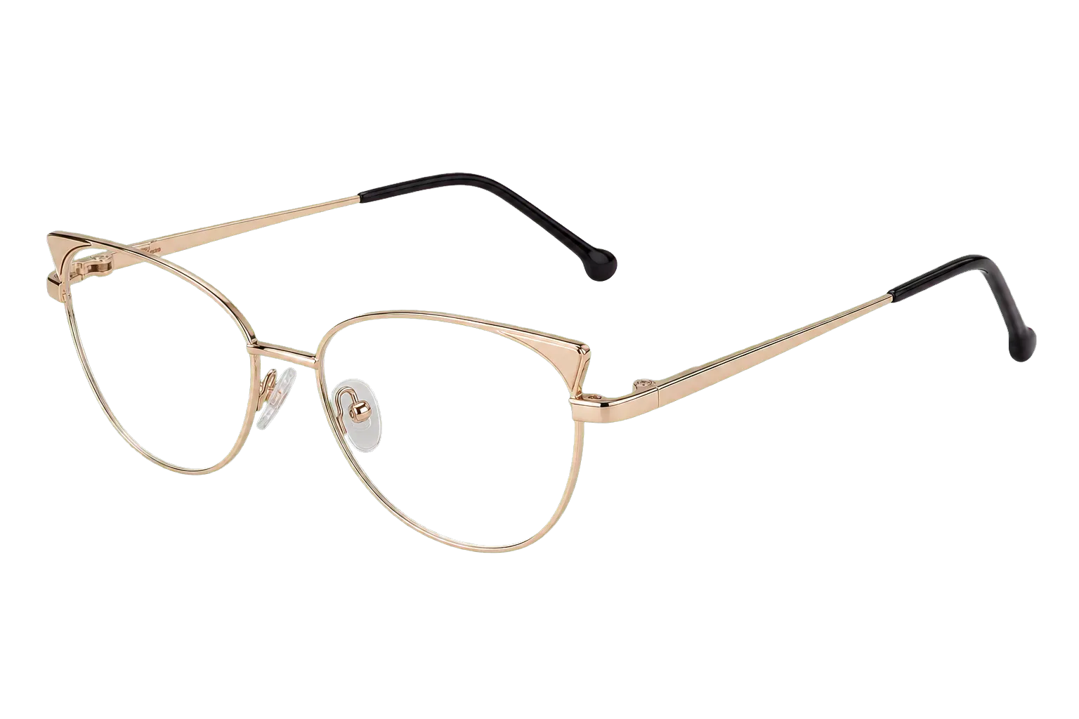 Óculos clip-on feminino Person Vision V88038 dourado lateral sem clip solar