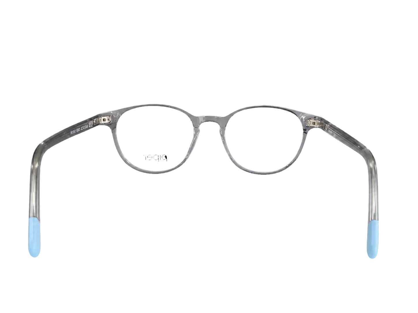 Óculos de grau infantil masculino Piper V302 azul transparente aberto