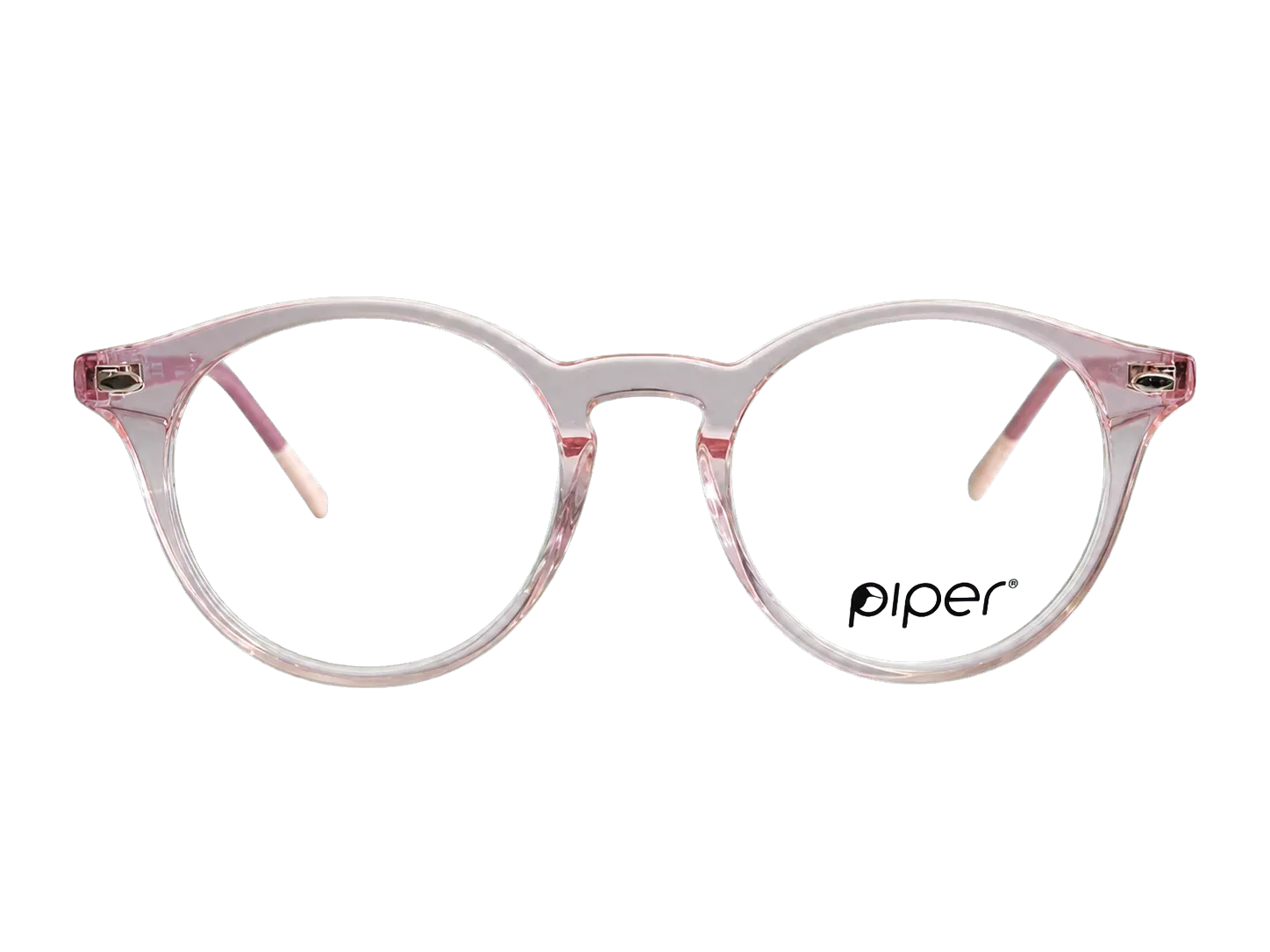 Óculos de grau infantil feminino Piper V308 rosa transparente frontal