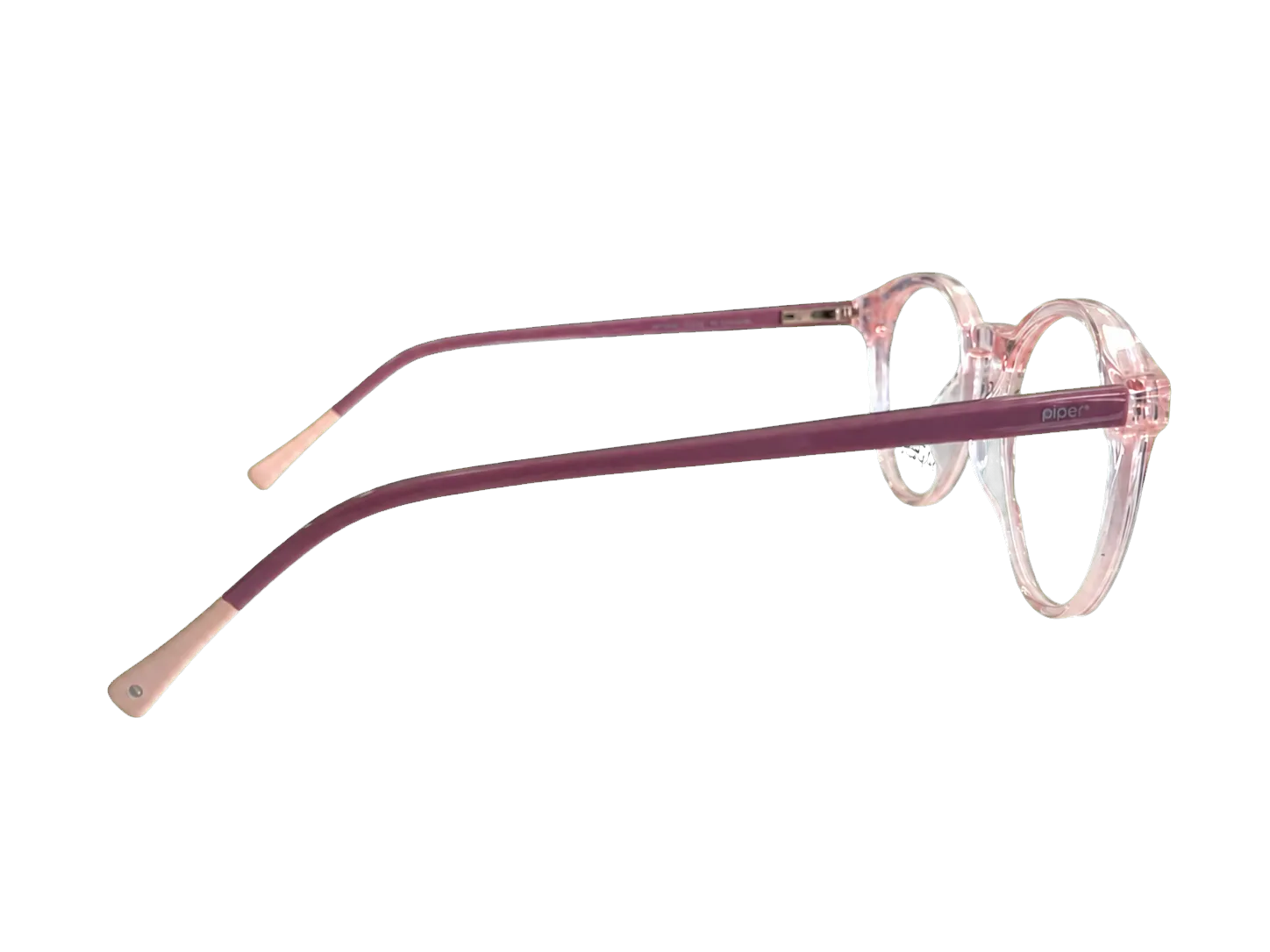 Óculos de grau infantil feminino Piper V308 rosa transparente lateral