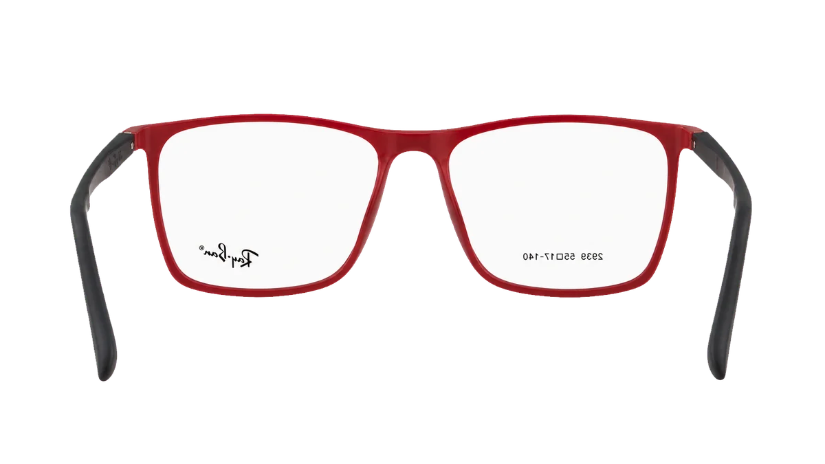 Óculos de grau Ray Ban V2939 preto com vermelho aberto