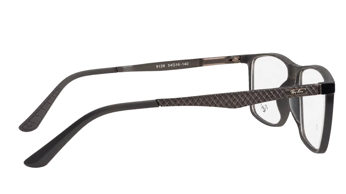 Óculos de grau Ray Ban V9128 cinza lateral